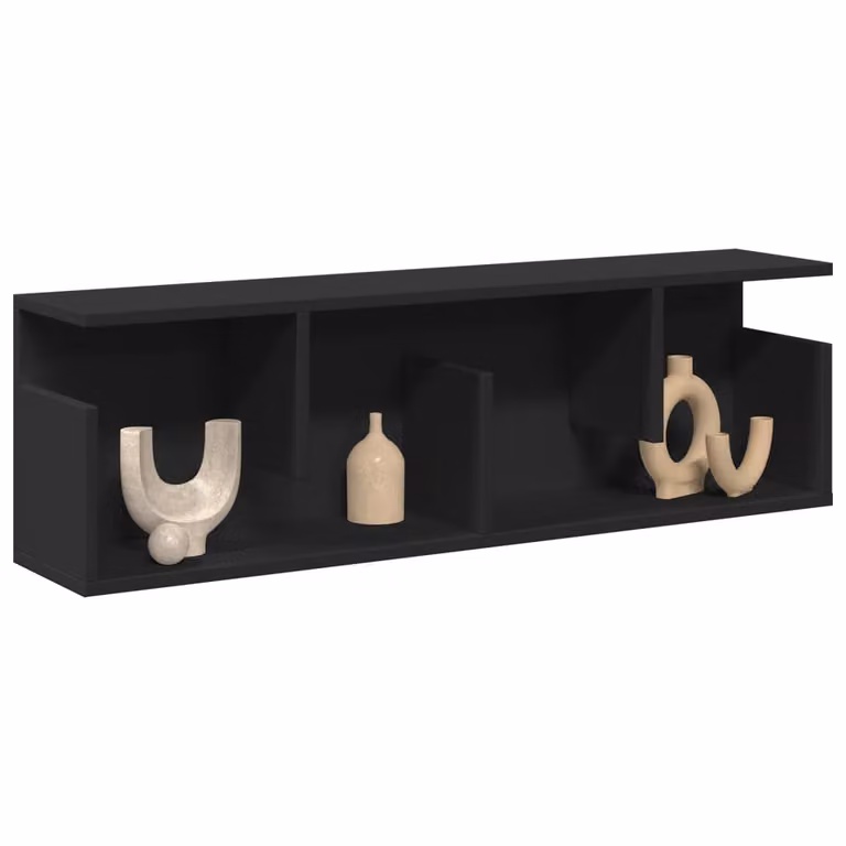 Mobile a parete vidaXL in legno multistrato nero L: 100 cm, P: 20 cm, H: 30 cm