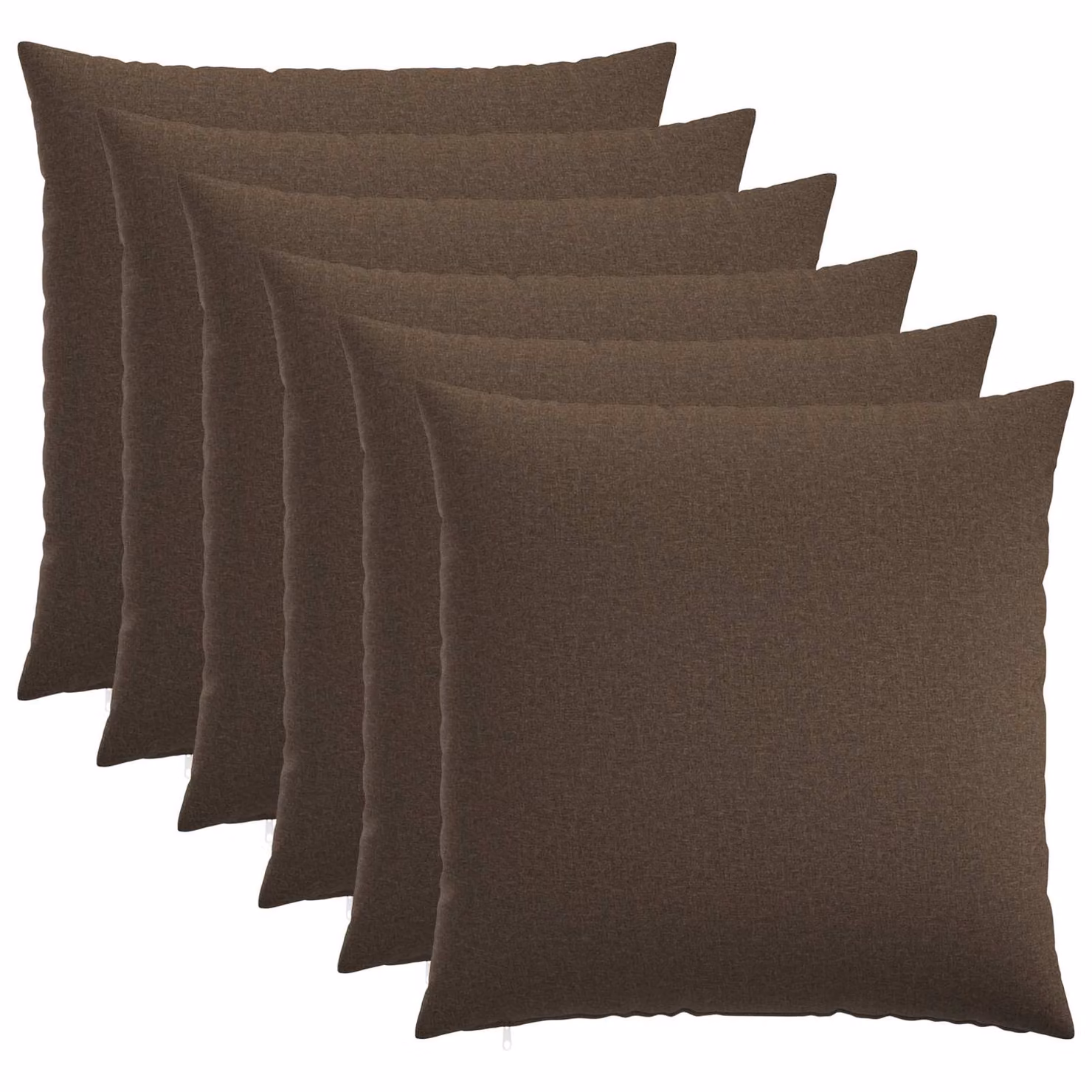 Set di 6 federe vidaXL HEERLEN tortora, forma quadrata, L 70 x L 70 cm, in tessuto poliestere