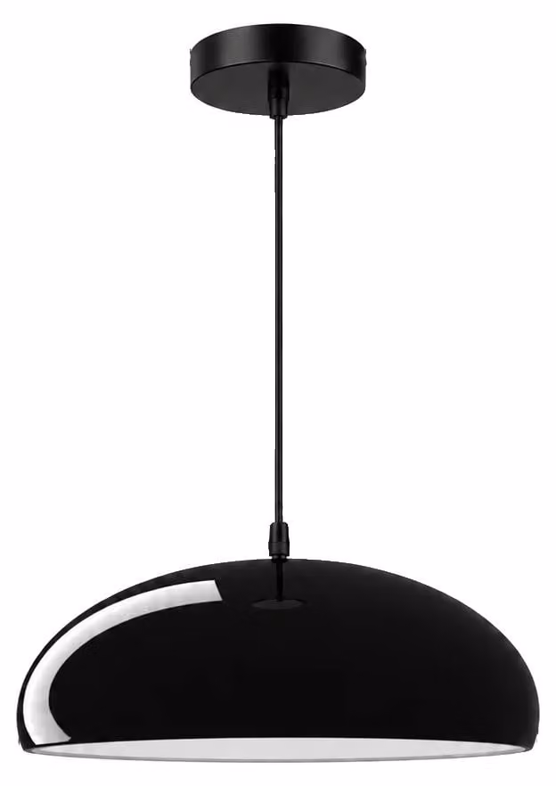 Lampada a sospensione, cavo regolabile, funzione dimmerabile, colore nero, diametro 35 cm, senza lampadina