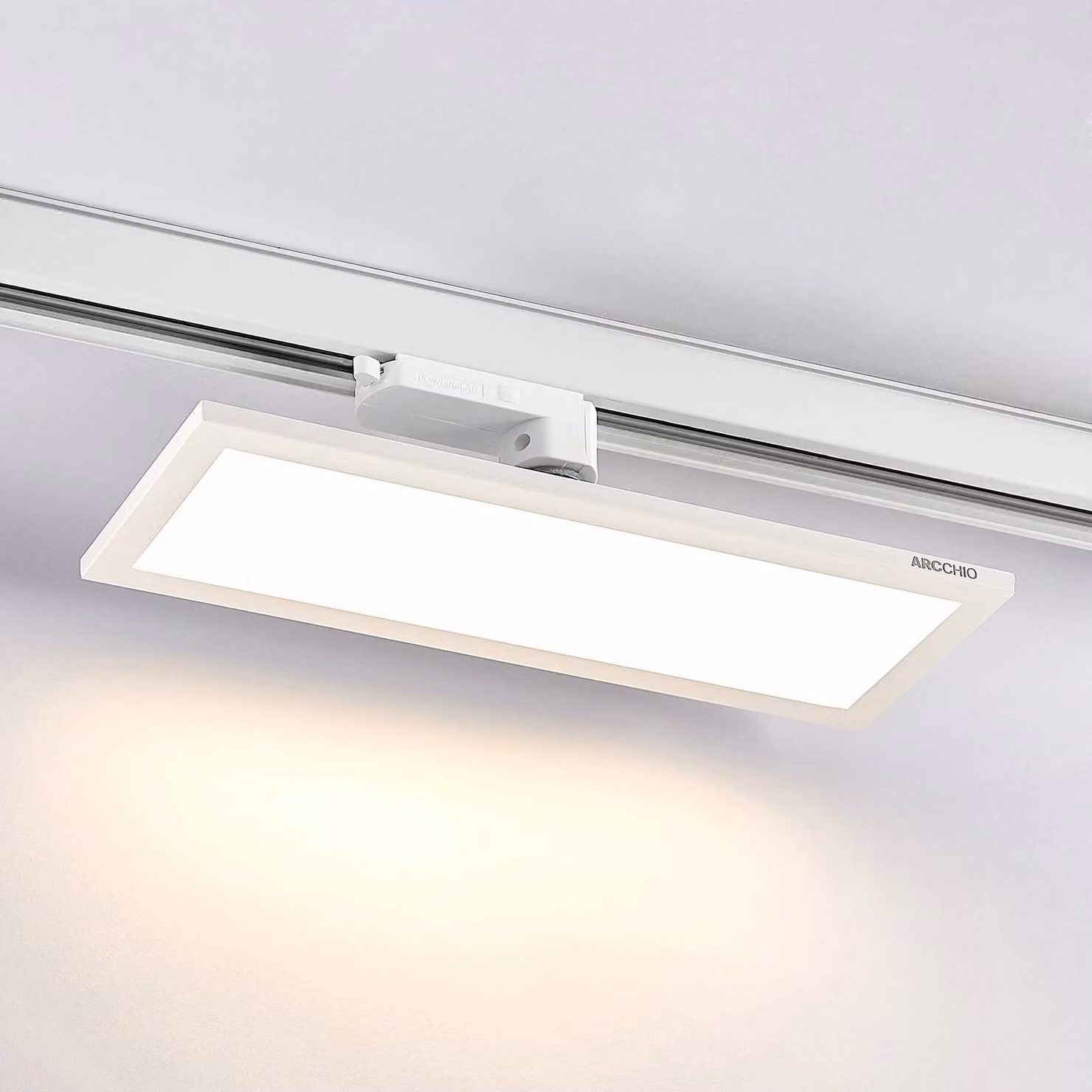 Arcchio Pannello LED trifase bianco 3000 K Hairis, Bianco / Opale, Studio / Ufficio, Plastica, Moderno