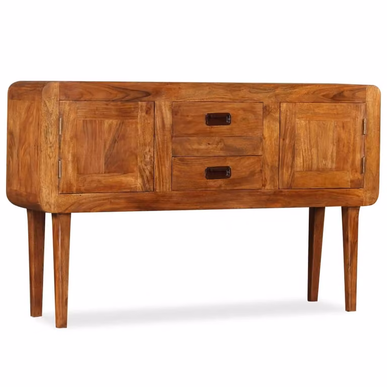 Credenza in Legno Massello con Finitura Ambra 120x30x75 cm