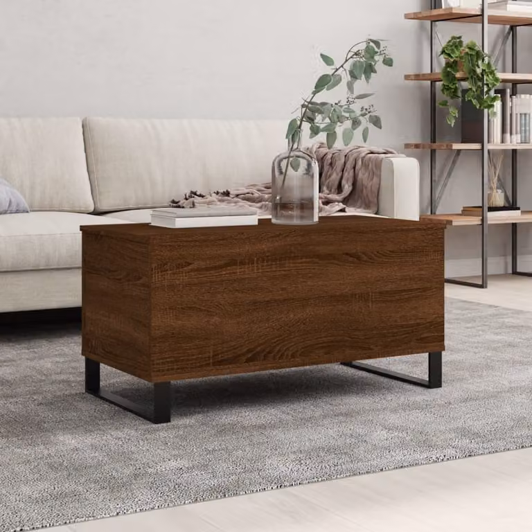 Maison Exclusive - Tavolino marrone effetto rovere 90x44,5x45 cm Materiale ligneo
