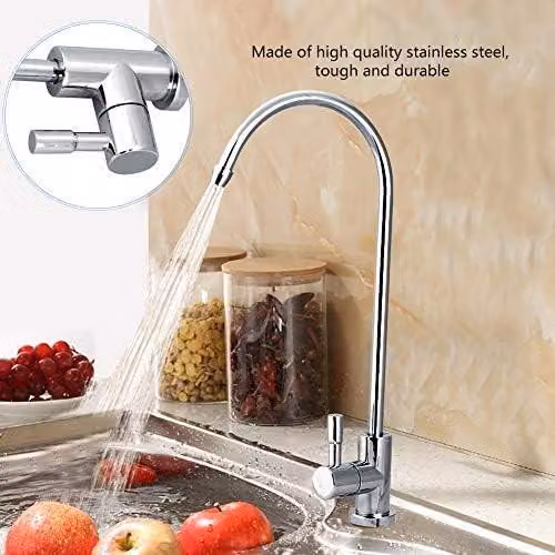 Rubinetto da cucina in acciaio inossidabile di alta qualità, girevole a 360° - Rubinetto da cucina con beccuccio estraibile - Rubinetto con filtro per l'acqua - Rubinetto da cucina per sistemi sottolavello - Design elegante - Rubinetto