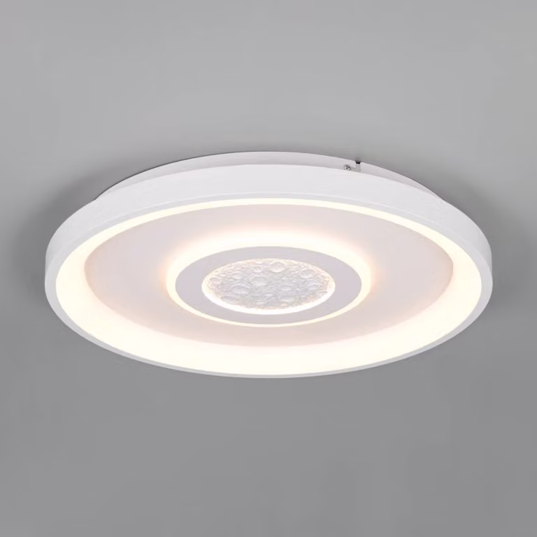 Reality Leuchten Plafoniera soffitto Nexalo, dimmerabile, Bianco / Opale, Soggiorno / Sala da pranzo, Metallo, Moderno, Plafoniera