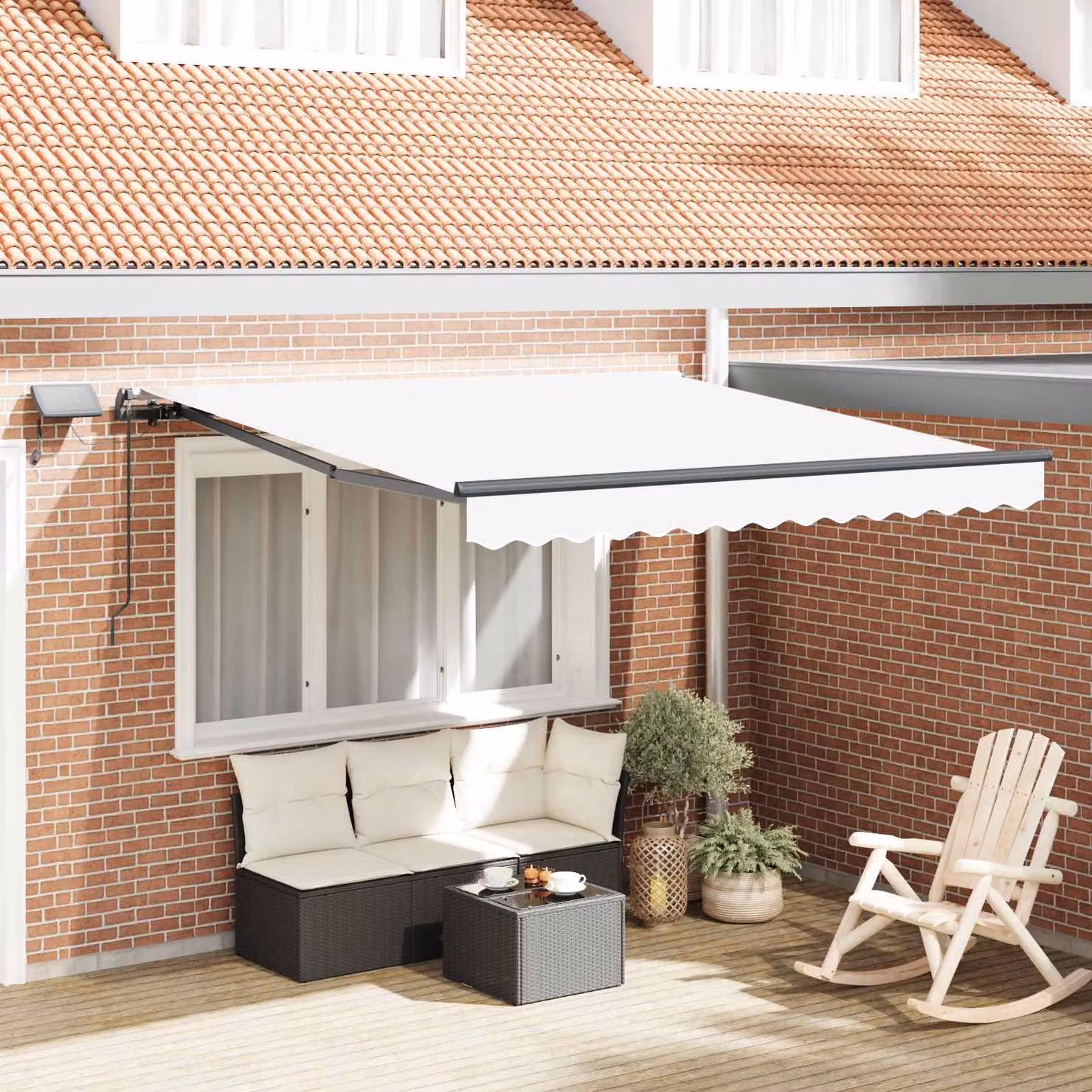 Tenda retrattile vidaXL in alluminio e poliestere bianco L: 300 cm, P: 250 cm