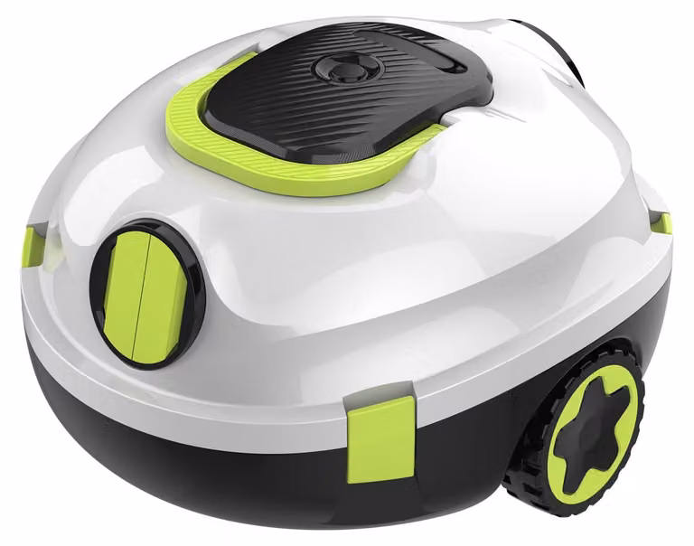 Aspirapolvere per piscine, robot automatico - senza fili, autonomia di 120 minuti, copertura di 110 m², colore bianco e verde