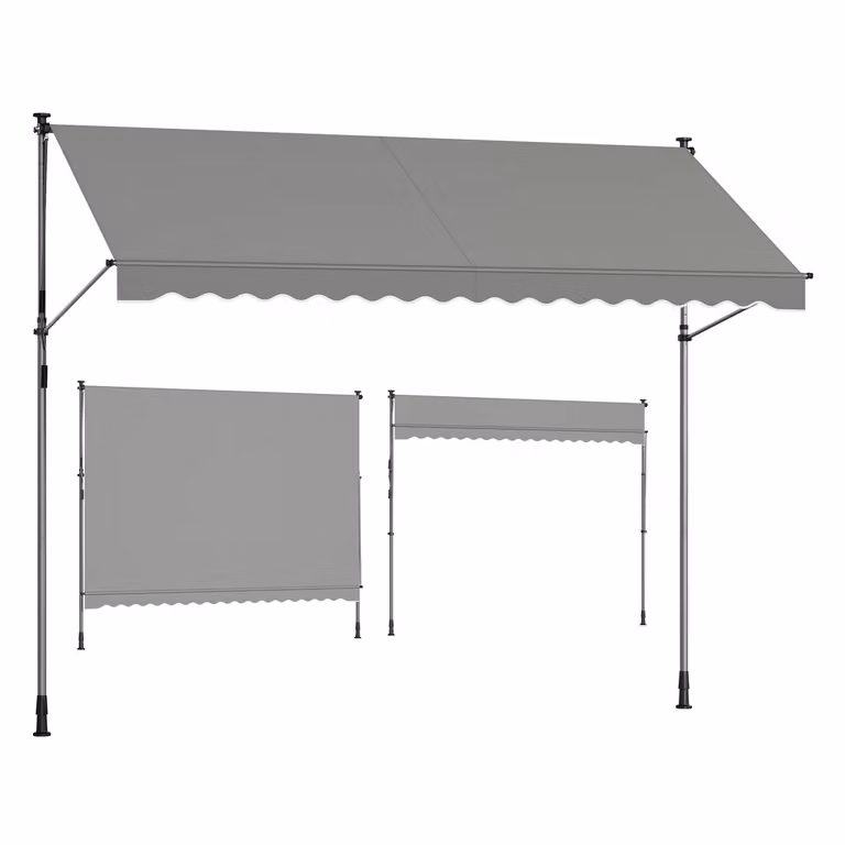Tenda da Sole Avvolgibile, Grigio / 350 x 120 cm