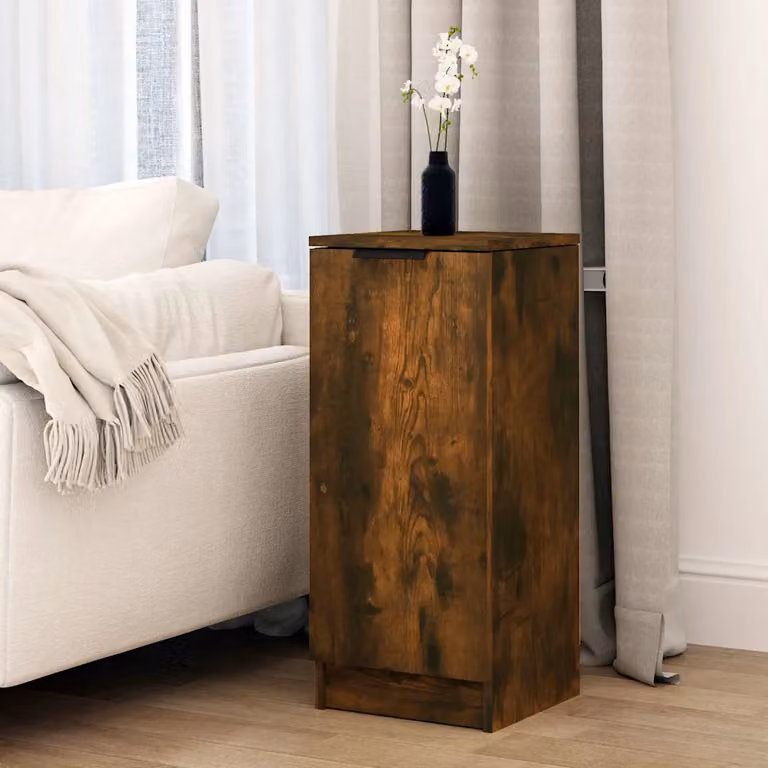 Credenza vidaXL in legno multistrato color rovere fumo, sospesa, L 30 cm x P 30 cm x H 70 cm