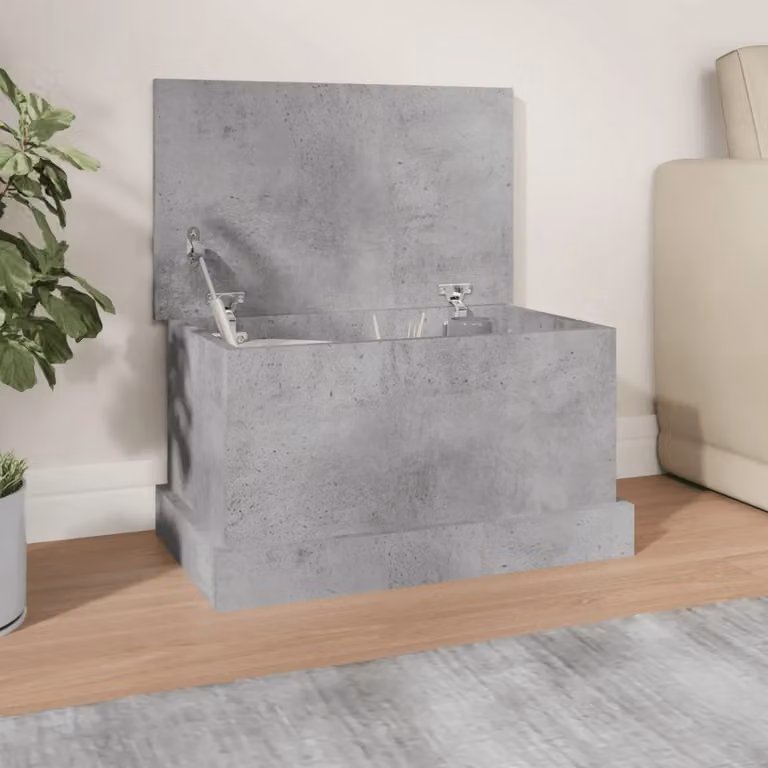 Contenitore vidaXL in legno multistrato colore grigio cemento L 50 cm x P 30 cm x H 28 cm