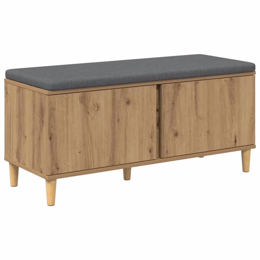 Panca da ingresso con porta scarpe vidaXL in legno rovere marrone L 110 x P 38 x H 46 cm – 2