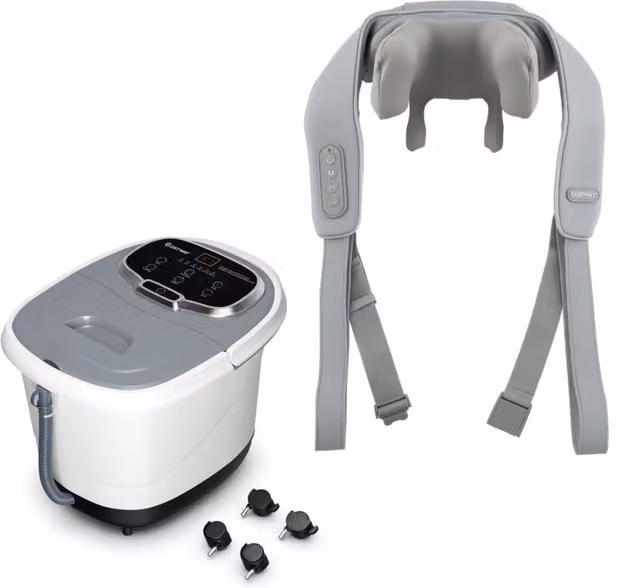 Massaggiatore per collo e spalle e massaggiatore portatile multifunzione con rulli, Massaggiatore shiatsu e massaggiatore elettrico per piedi