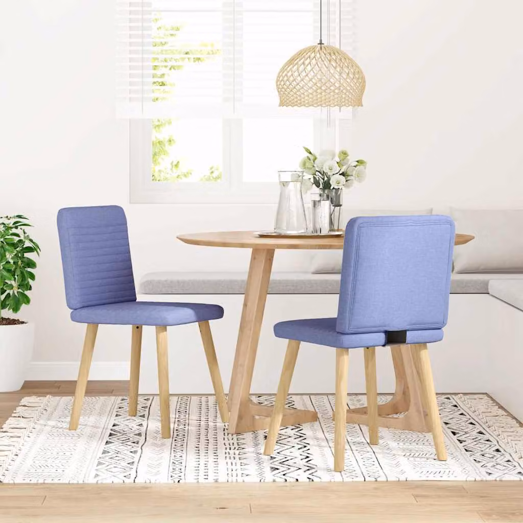 Sedie da Pranzo 2 pz Blu Jeans in Tessuto