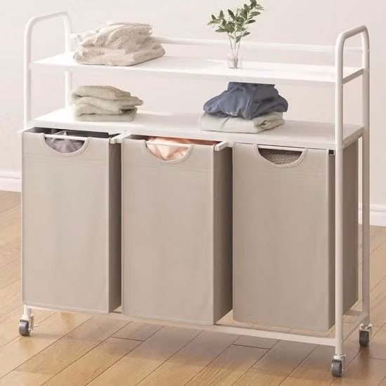 Scatola per Spazzatura con 3 Cassetti e Pannelli - Capacità 138L per Bagno e Bagnetto
