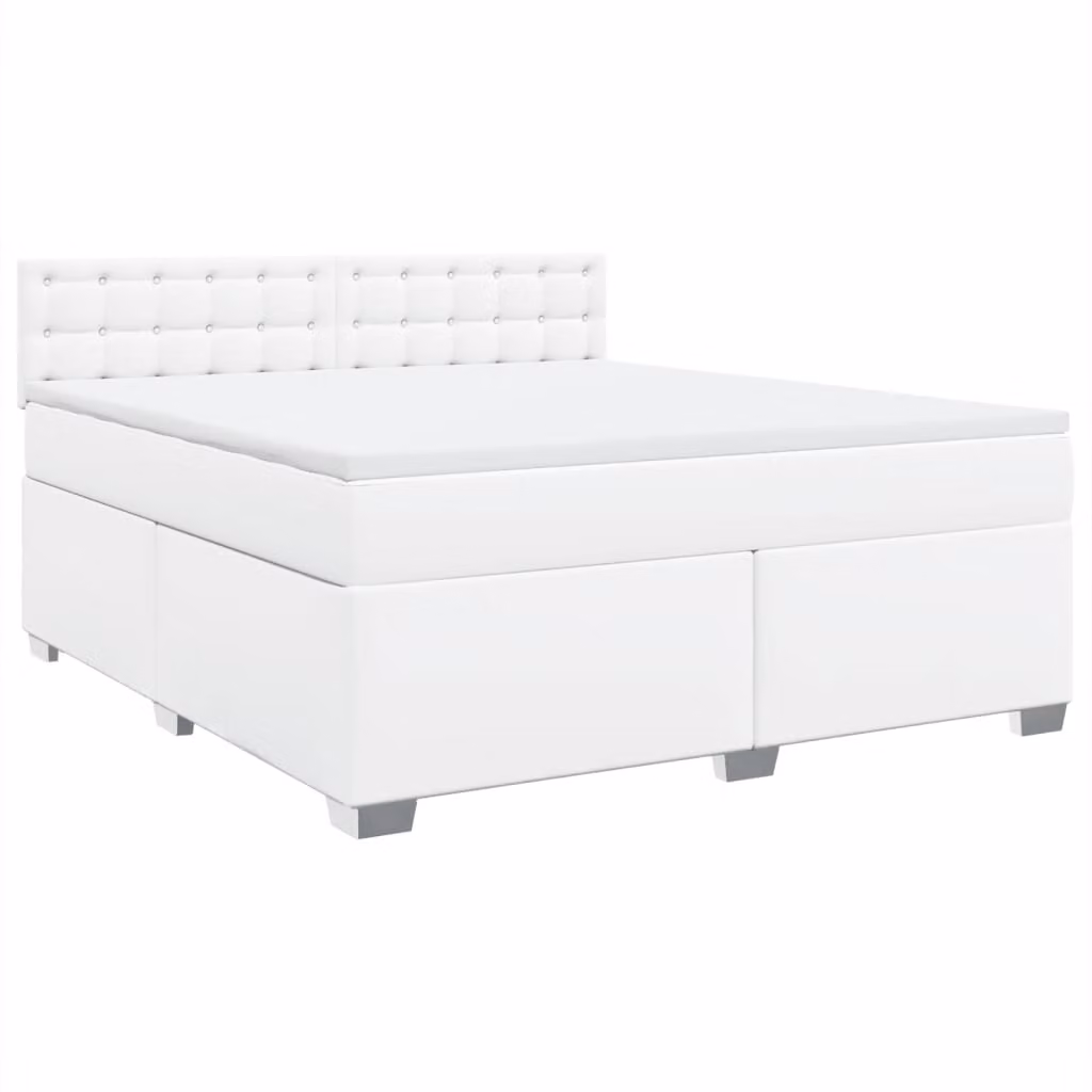 Giroletto a Molle con Materasso Bianco 180x200 cm in Pelle finta