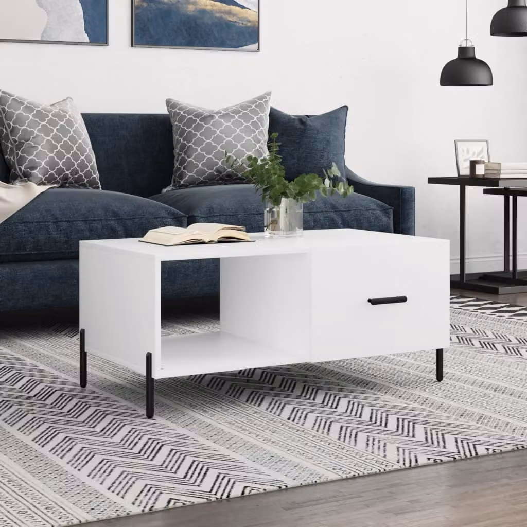 Maison Exclusive - Tavolino bianco 90x50x40 cm Materiale ligneo