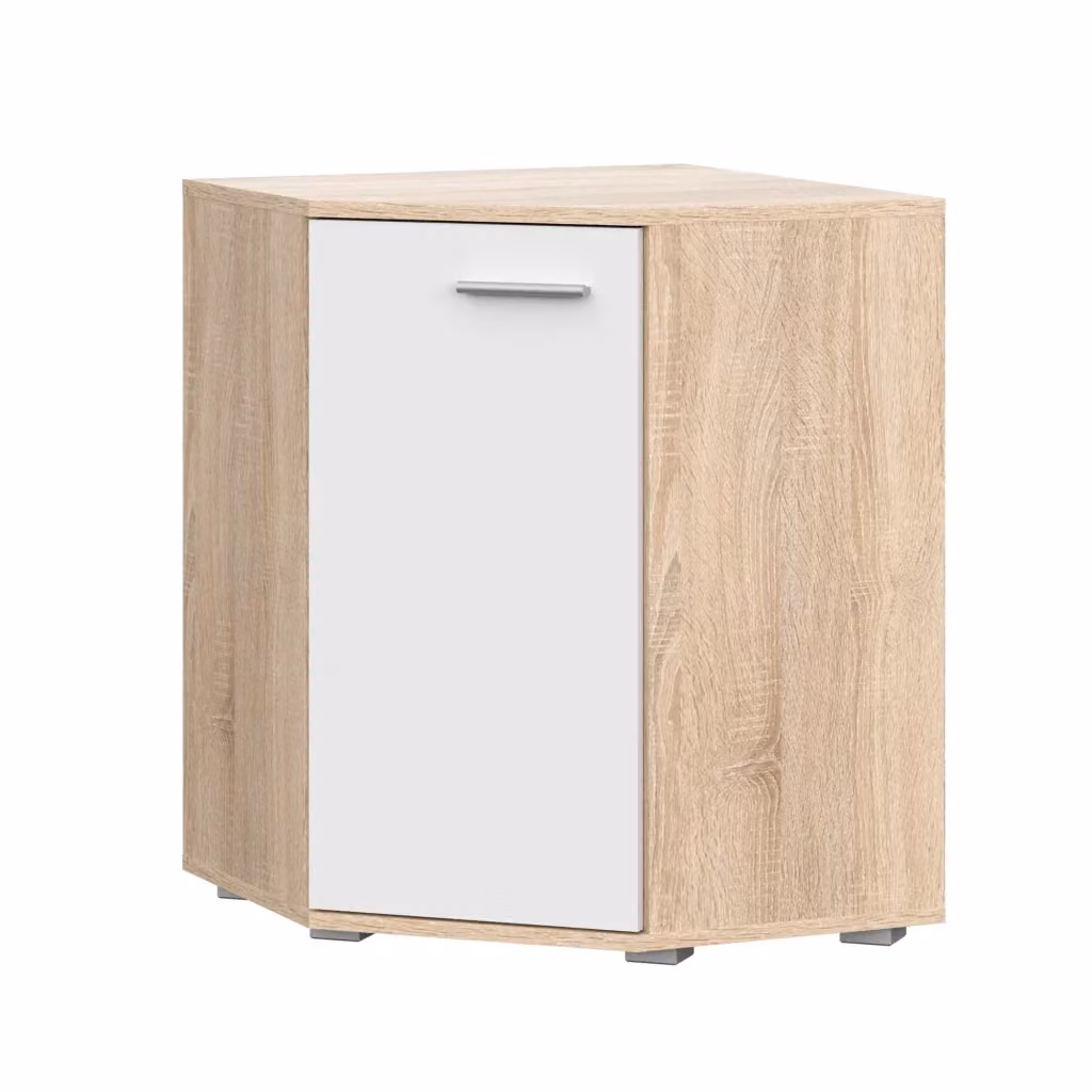 Commoda Komodee in stile scandinavo, Rovere e Bianco, L: 138 cm, H: 74 cm, P: 34 cm – 2