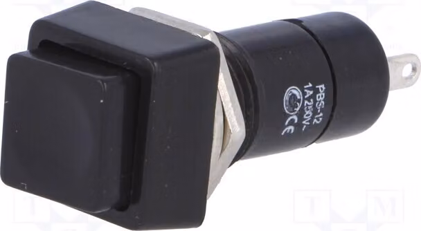 2 interruttori a pulsante PS12ABK, tipo Stard, OFF-ON, posizione 2, 1A/250VAC