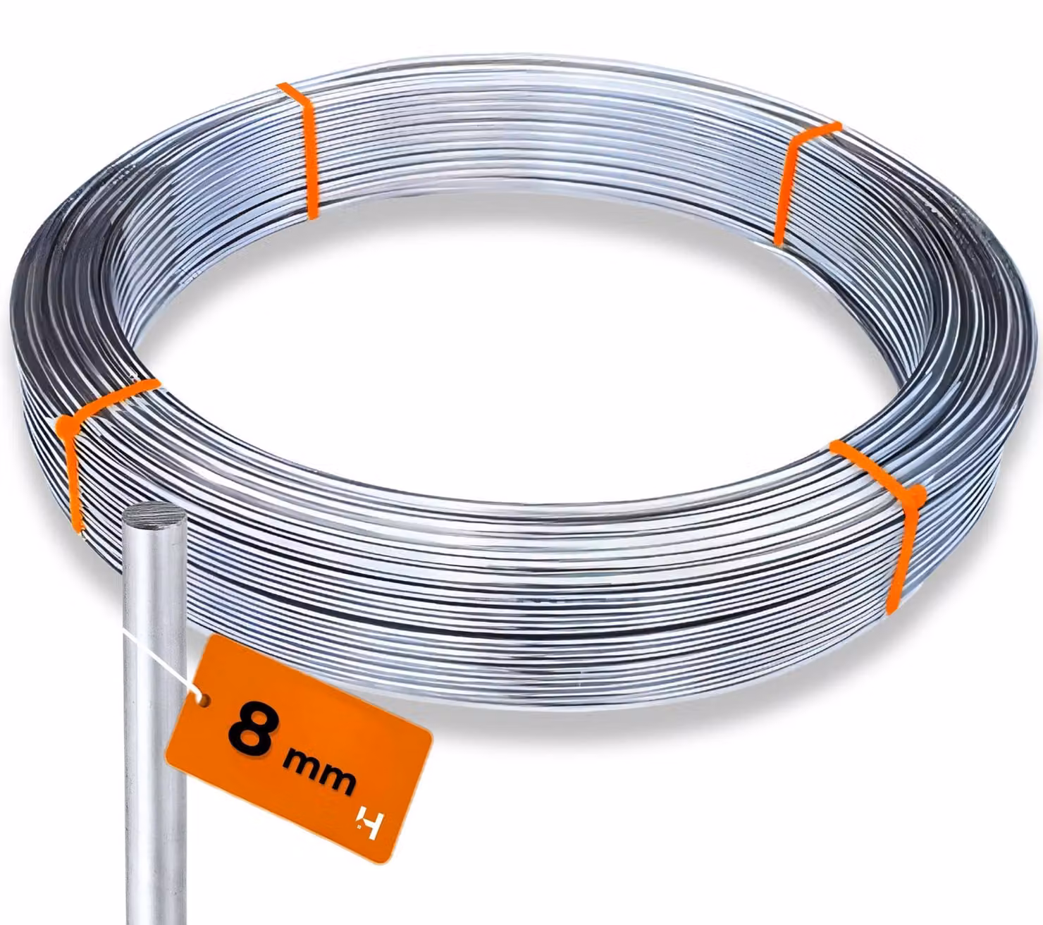 Haus-Held Conduttore tondo per parafulmine AlMgSi 8 mm, 4 m