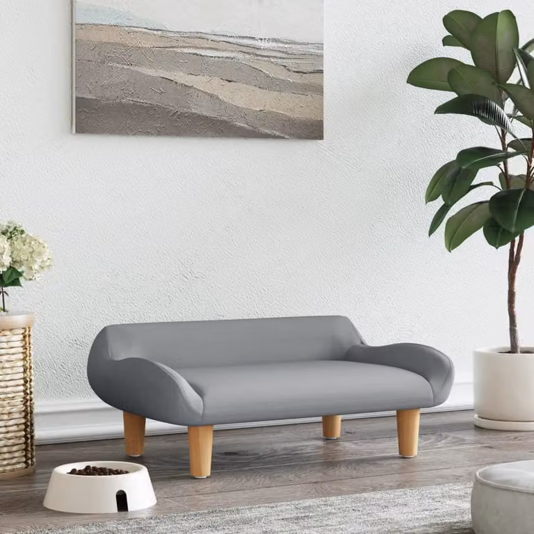 The Living Store Lettino per cani grigio chiaro 70x40x24 cm in tessuto