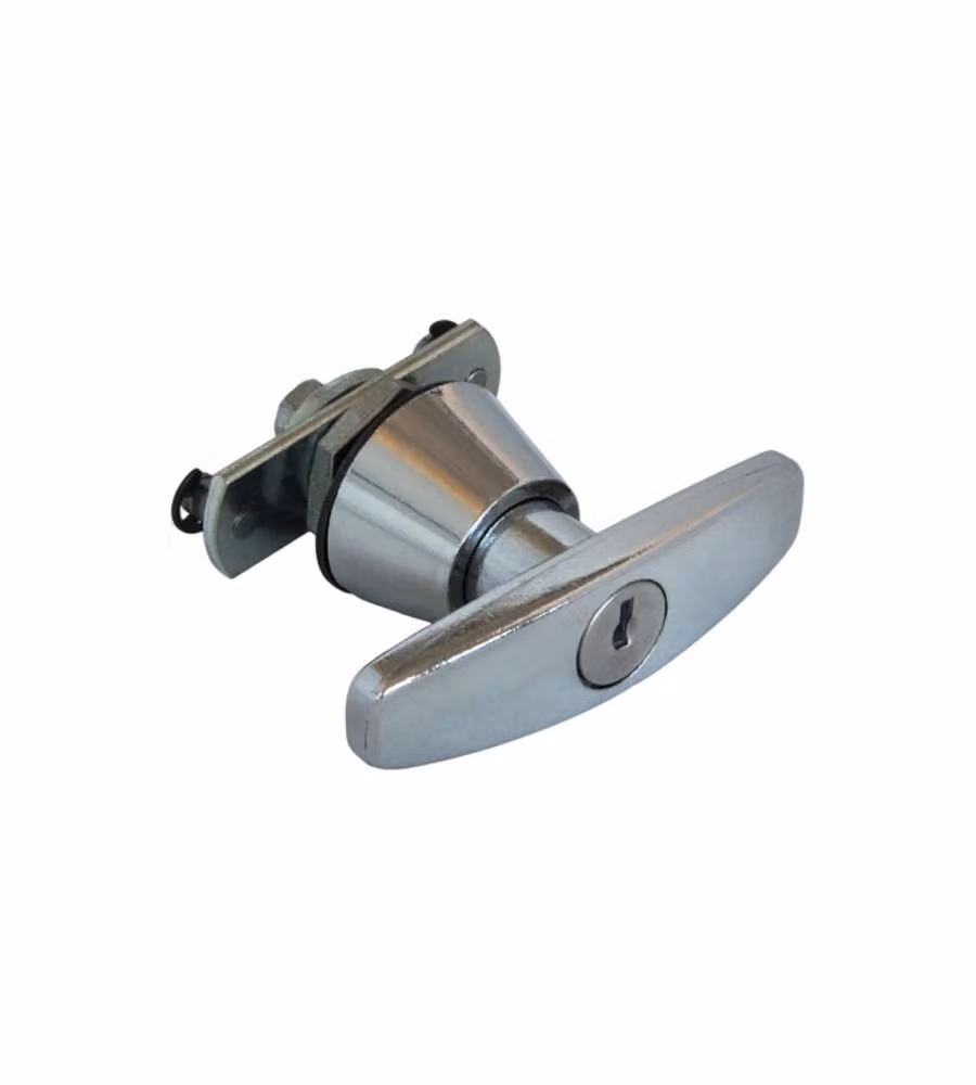 Serratura per mobili OMR in acciaio inox color argento con 2 chiavi, dimensioni 80 x 33,6 mm