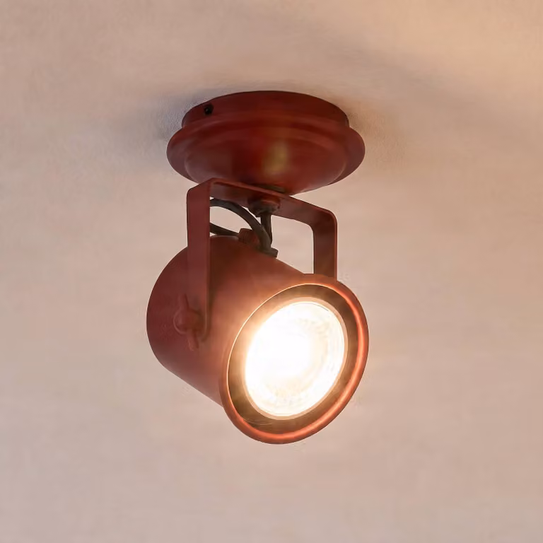 Faretto da soffitto Canico, a una luce, rosso Canico Argon, dimmerabile, Rosso, Soggiorno / Sala da pranzo, Metallo, Moderno, Faretto alogeno
