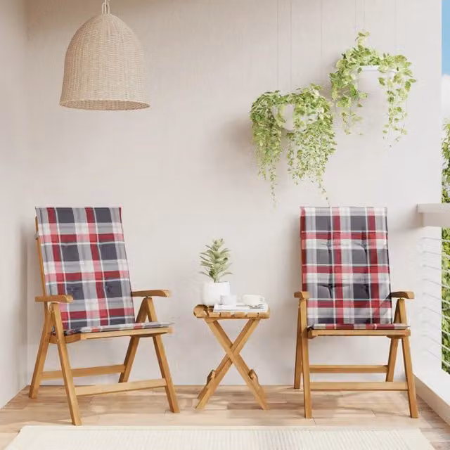 Sedie Reclinabili Pieghevoli con Cuscini 2 pz in Legno di Teak 3196446