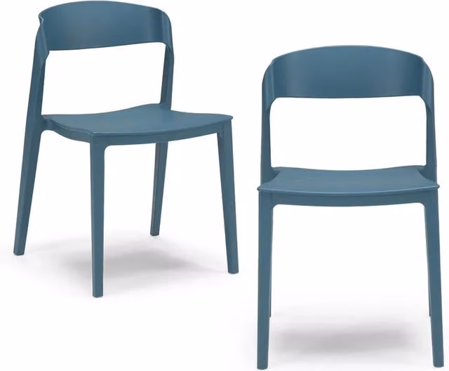 Set di 2 sedie impilabili in polipropilene Redokasa PAOLA, design moderno, colore Petrolio