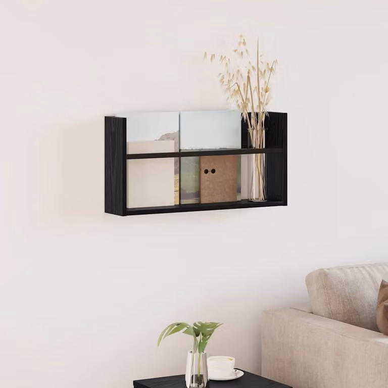 Scaffale per riviste da parete vidaXL moderno in nero opaco L 60 cm x P 12 cm x H 30 cm