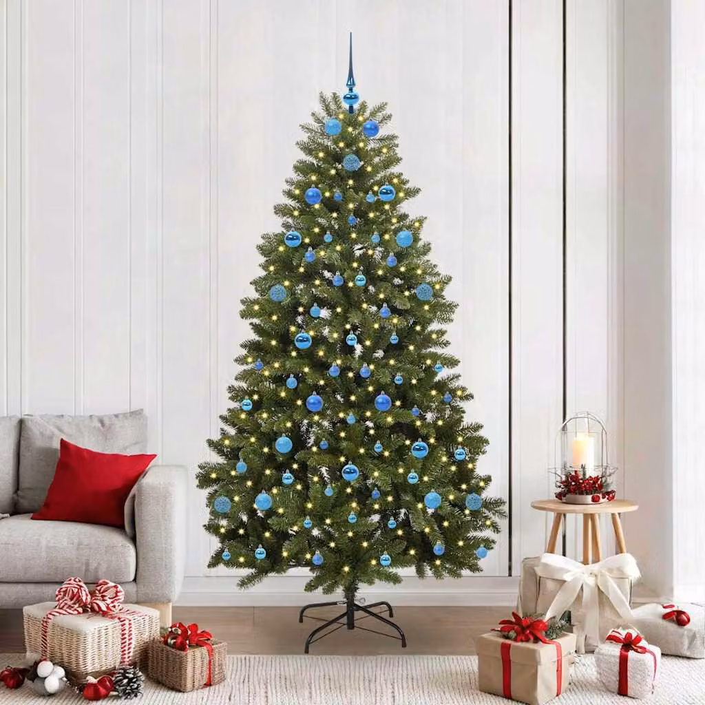Maison Exclusive - Albero di Natale artificiale, altezza 210 cm, 300 LED, luce bianca calda, colore verde