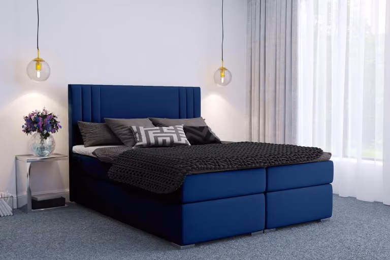 Moderne Boxspring Betten Hotel Doppel Luxus Bett Polster Kasten Funktion Stoff