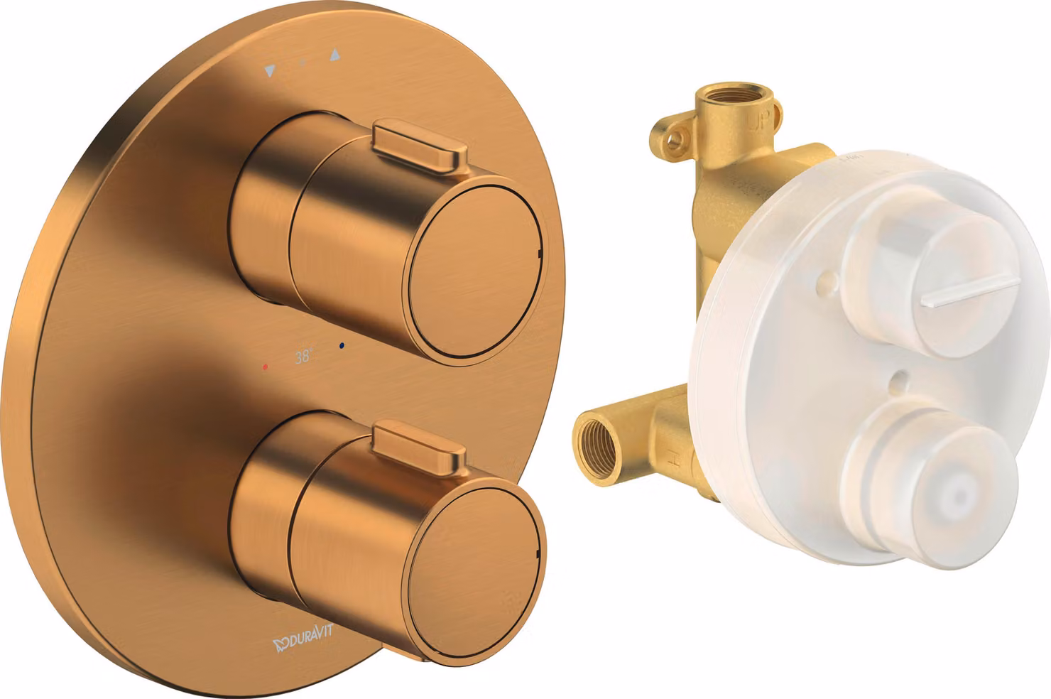 Robinetterie thermostatique Duravit Set thermostatique encastré, rosace ronde, 2 consommateurs, 24 l/min, TH4200008004, TH4200008004