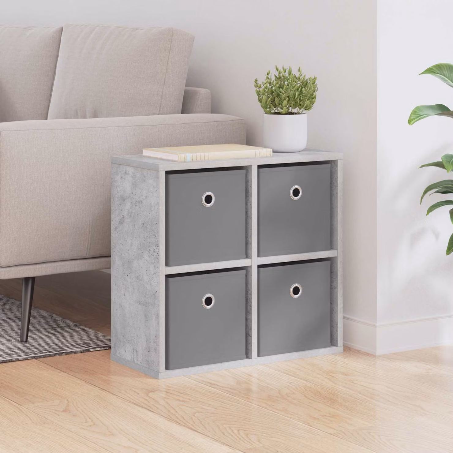 Credenza moderna vidaXL in grigio cemento, L 49,5 cm x P 22 cm x H 47 cm