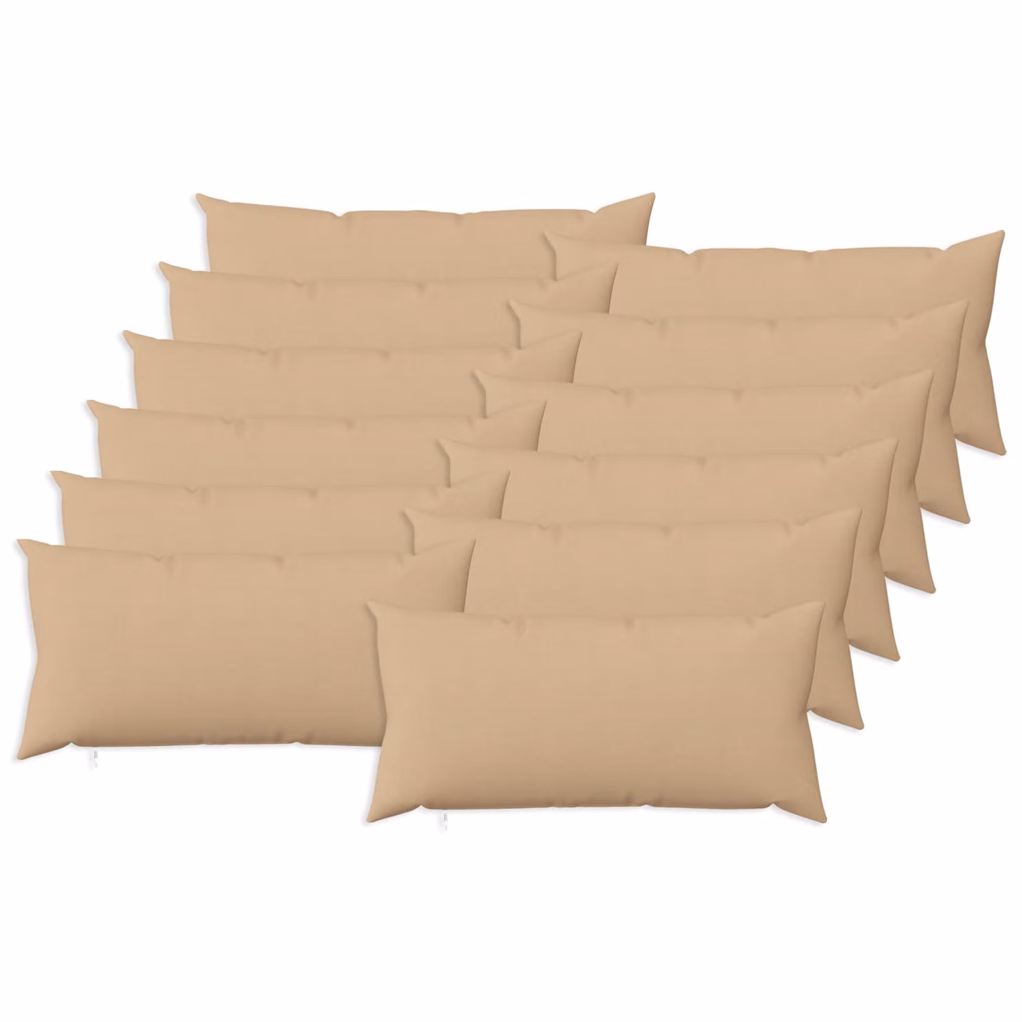 Set di 12 cuscini HEERLEN vidaXL in tessuto beige, forma rettangolare, 40 x 80 cm