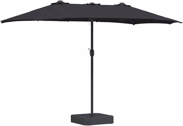 Ombrello | Parasol da giardino Nero 385 x 209 x 244 cm