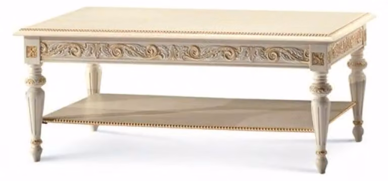 Casa Padrino Tavolino barocco bianco/oro 120 cm - Italy