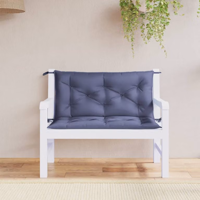 Set di 2 cuscini per panca vidaXL in tessuto Oxford blu, impermeabili e traspiranti, L 100 cm x P 50 cm x H 7 cm