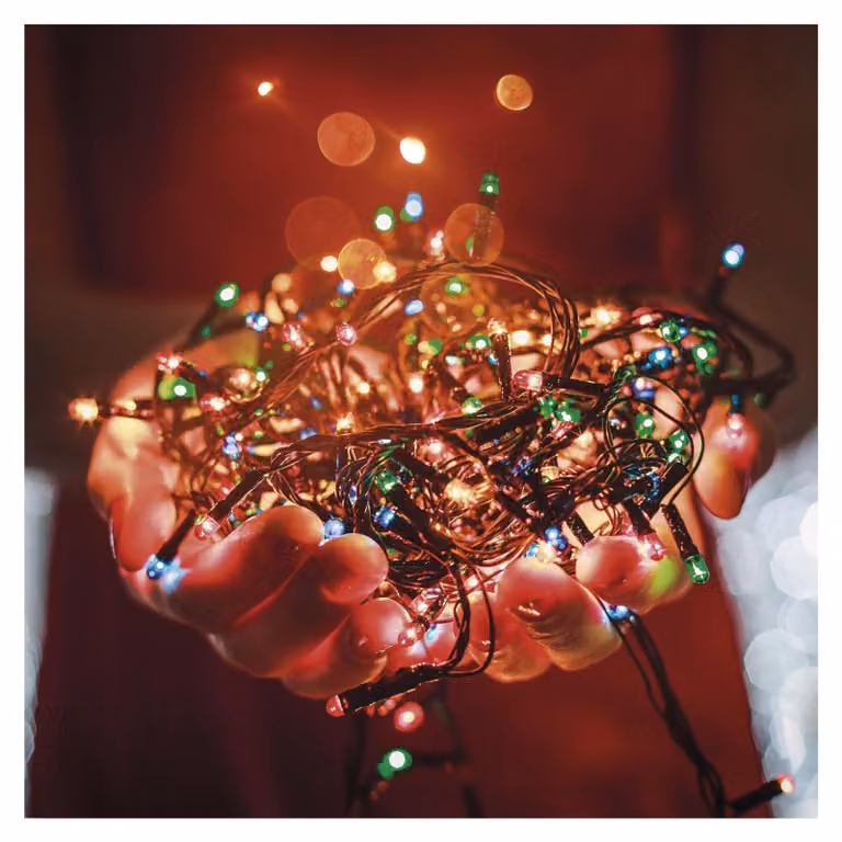 Catena luminosa a LED, multicolore, 12 metri, 120 LED, grado di protezione IP44, 8 modalità, timer