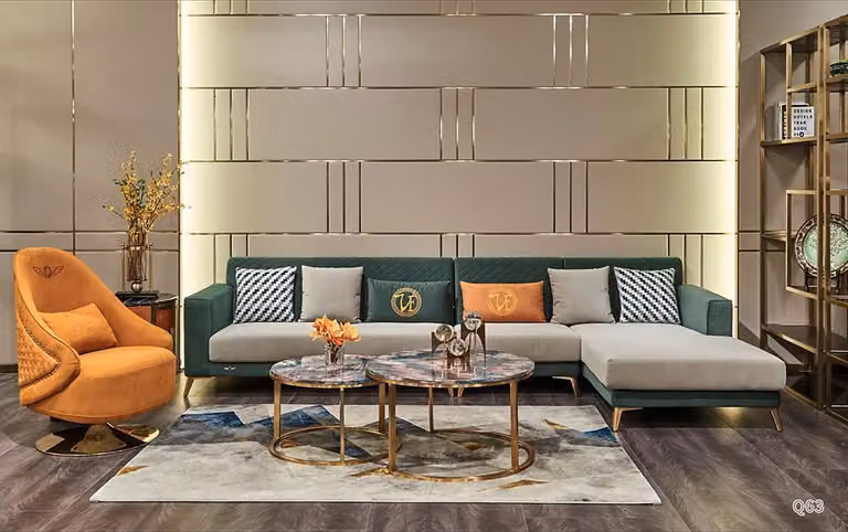 Ecksofa L-Form Textil Luxus Design Wohnlandschaft Polster Couch Couchen Möbel