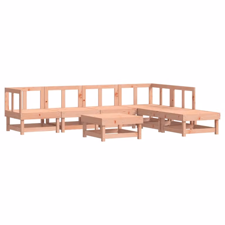 Set Salotto da Giardino 7 pz in Legno Massello di Douglas