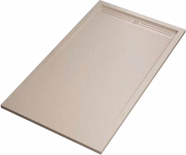 Piatto doccia in marmo resina crema pietra cemento grid, misura 80x160