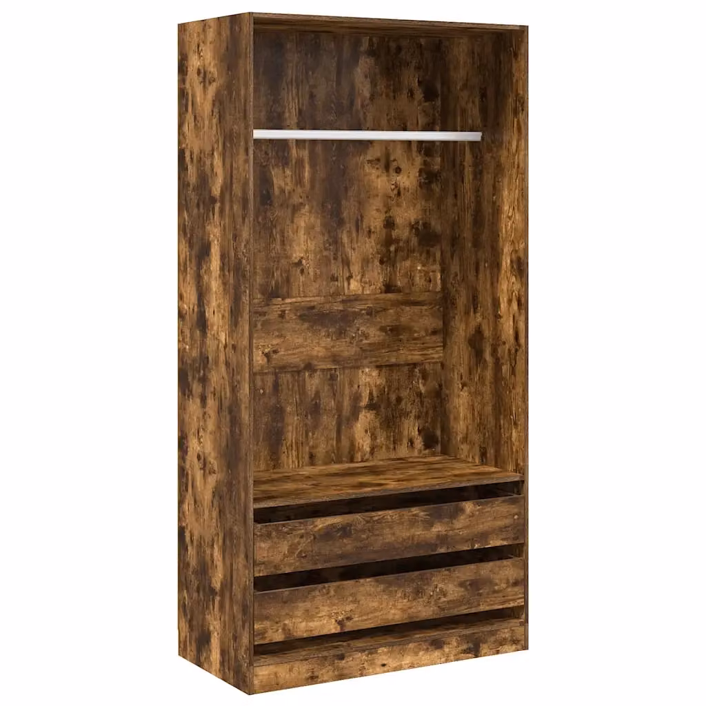 Armadio con cassetti interni e appendiabiti vidaXL in legno rovere color marrone L 100 cm x P 50 cm x H 200 cm – 2