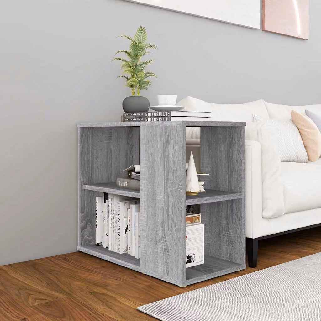Mobiletto Laterale vidaXL Grigio Sonoma in Legno Multistrato, L 60 cm x P 30 cm x H 50 cm