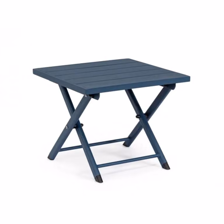 Tavolino TAYLOR in alluminio blu, pieghevole