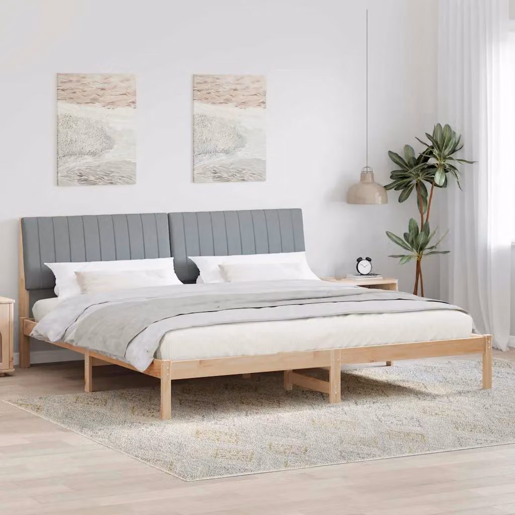 Struttura del letto moderna in pino massello vidaXL colore marrone 200 x 200 cm