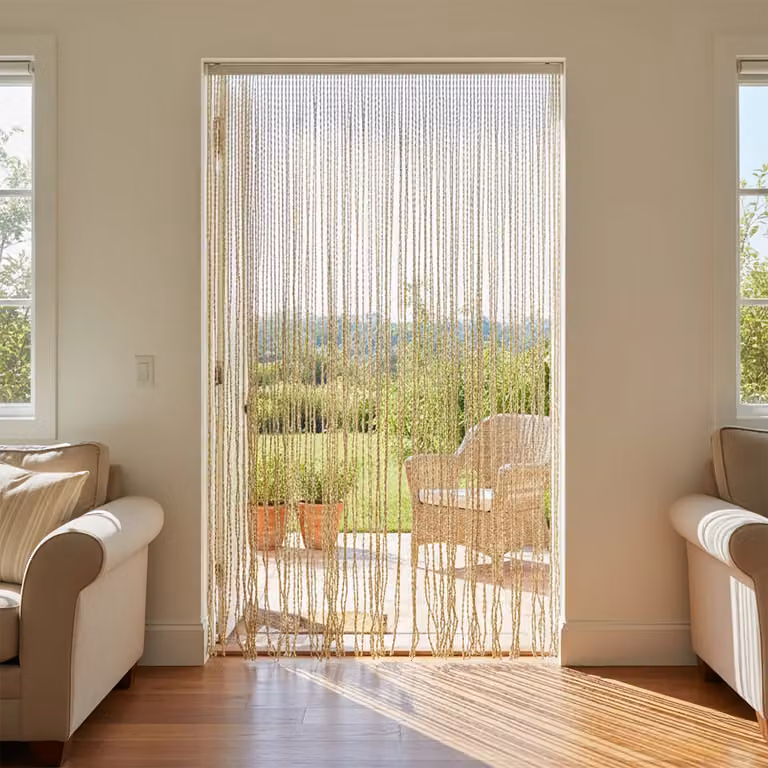 Tenda in plastica semi-trasparente beige con supporto in polietilene Vestiamo Casa Giardino H: 230 cm, L: 120 cm