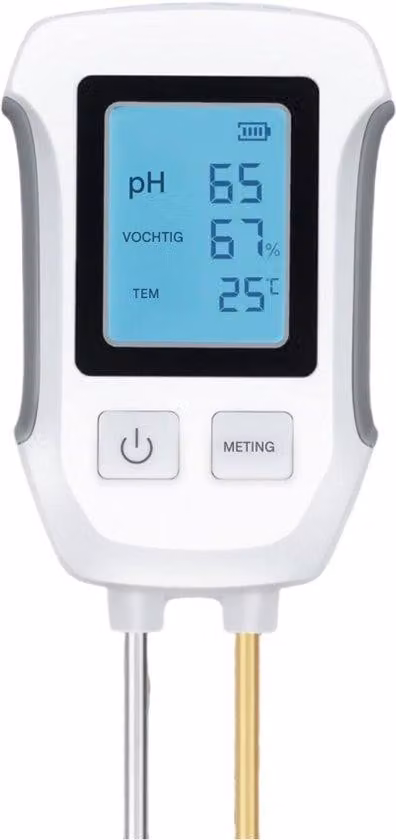 Misuratore digitale del terreno – 3-in-1 – Misuratore di pH – Indicatore di temperatura e umidità con retroilluminazione – Ideale per giardinaggio e agricoltura
