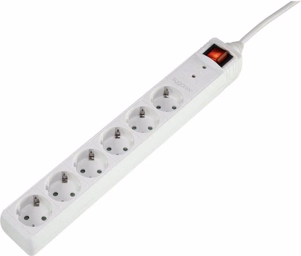 Sygonix SY-5044446 Striscia di protezione contro le sovratensioni bianco 1 pz