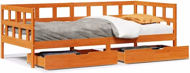 Divano letto | Sof¨¤ letto | Letto singolo con Cassetti senza Materasso 90x200 cm Legno