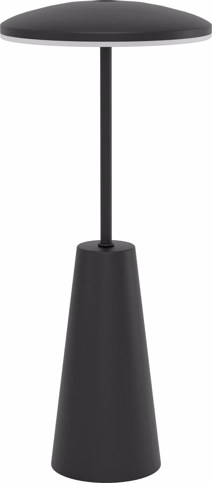 Lampada Da Tavolo Moderna Piccola Acciaio Nero Luce Led Integrato 2,8W