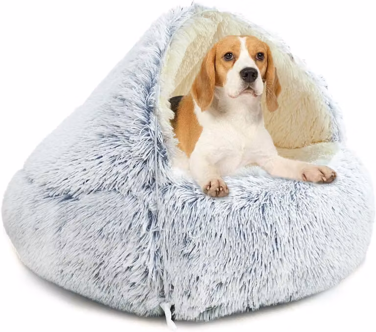 Cuccia per gatti e cani, 65 cm, con cappuccio e supporti – Cuccia morbida e confortevole per animali domestici, adatta a animali di peso inferiore a 10 kg, con rivestimento removibile e lavabile
